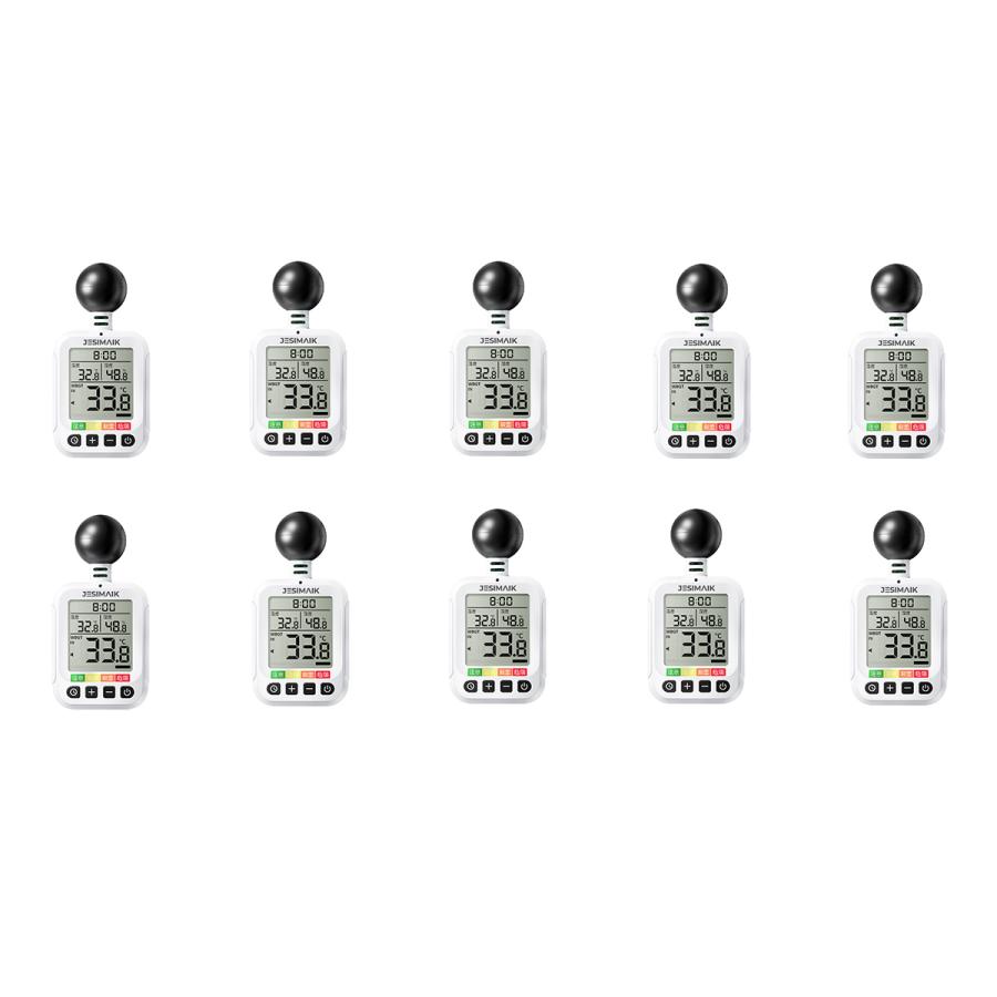 JESIMAIK 【10点セット】熱中症指数計 高精度 WBGT 測定器 高画質LCD