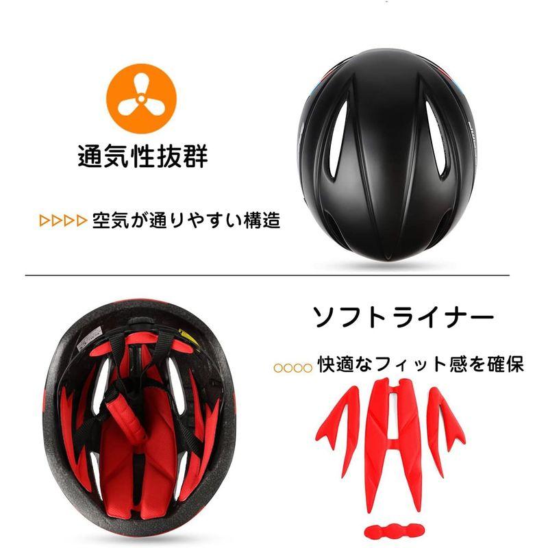 Shinmax 自転車 ヘルメット 大人 磁気ゴーグル ロードバイク ヘルメット CPSC認証済み 通勤 通学 超軽量 高剛性 男性 女性｜erde-shop｜08