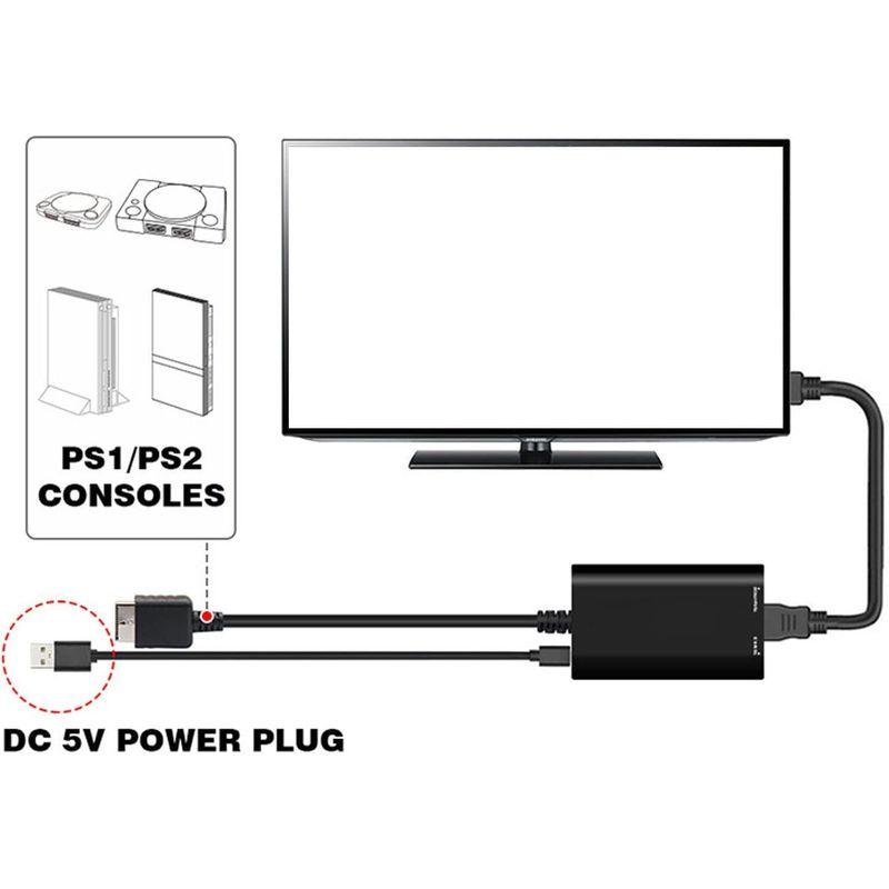 PS1 PS2ゲームコンソール用HDMIケーブルコンバーター、1080P RGBS YPbPr信号出力、16:9、4:3アスペクト比スイッチ｜erde-shop｜05