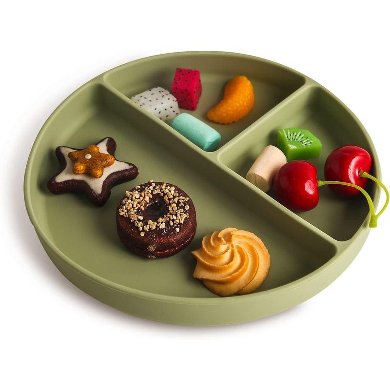 Wooden Teether ベビー食器 吸盤付き 離乳食プレート ぴったり吸着 シリコン製 くっつく ひっくり返らない 赤ちゃん 滑り止め｜erde-shop｜06