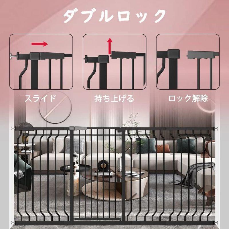 シンプル！Seogva ベビーゲート つっぱり　159-171cm Seogva ベビーゲート バリアフリー ゲート 高さ78cm 三重ロック