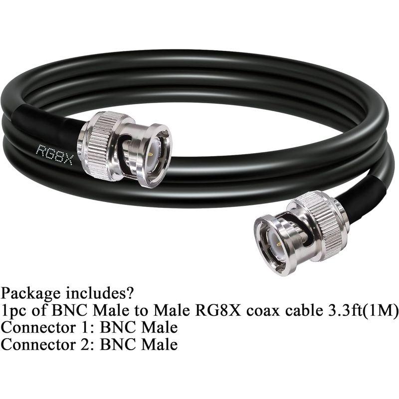 BNC ジャンパー ケーブル RG8X TUOLNK BNC オス-BNCオス 低損失 延長 ケーブル 3.3フィート（1M） BNC 同軸｜erde-shop｜06