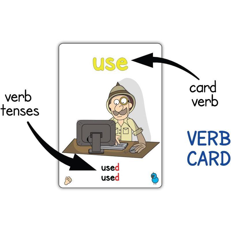 VERBS Hard Level Catch The Chicken English Card Game 英語動詞フラッシュカードゲームアク｜erde-shop｜03