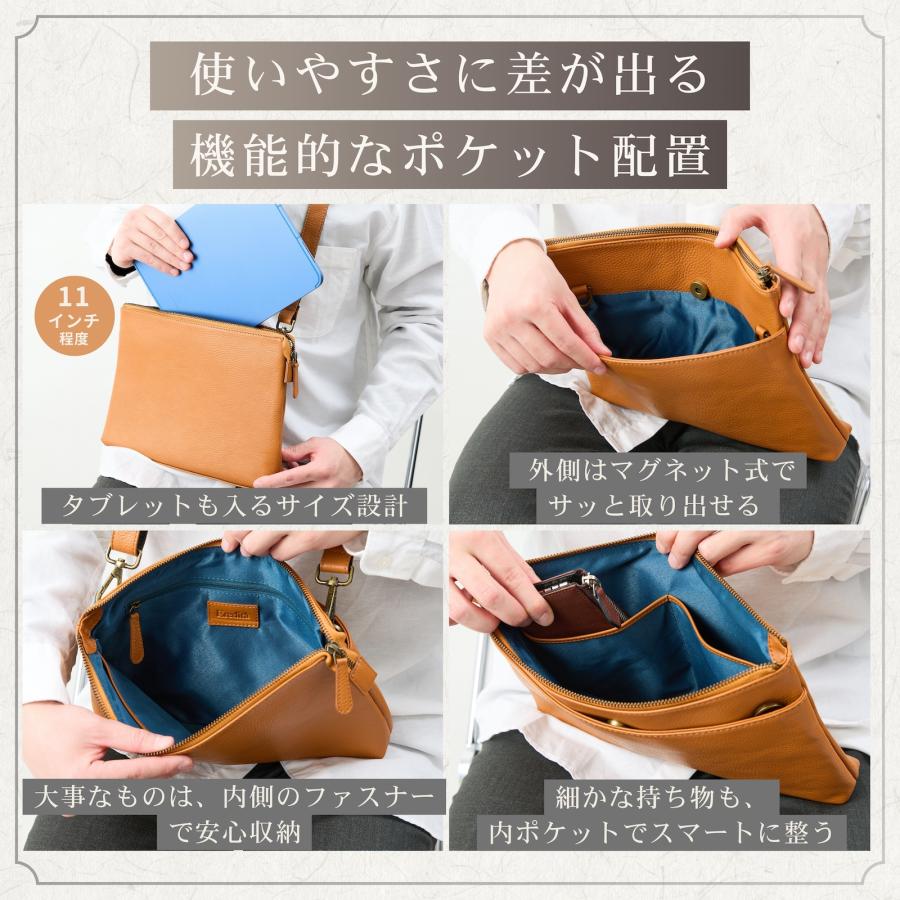 ショルダーバッグ メンズ サコッシュ 本革 革 大きめ 人気 ブランド