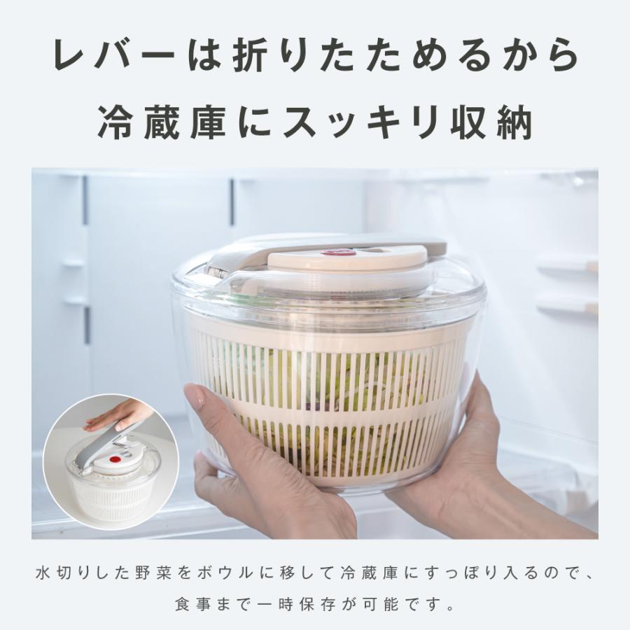 サラダスピナー 水切りボウル 3L 大容量 回転式 水切り 野菜水切り器