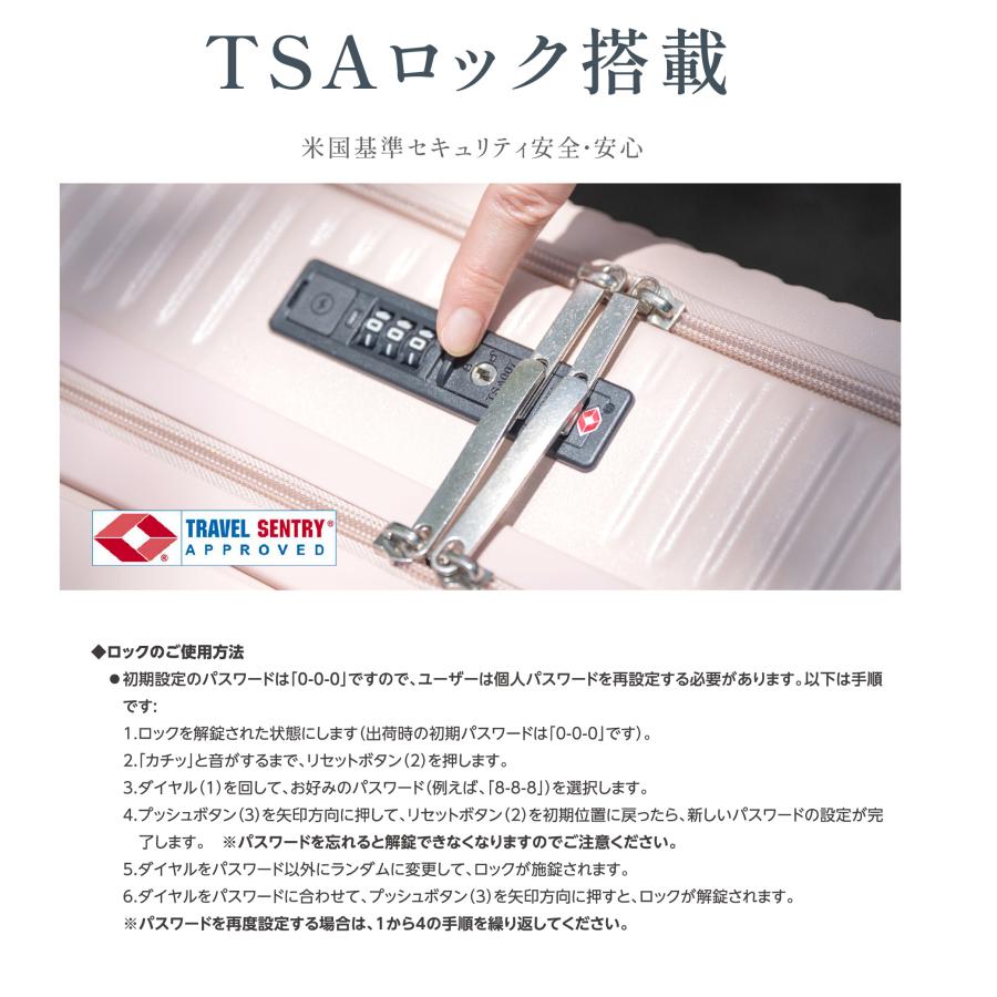前開き スーツケース USBポート付き キャリーケース Mサイズ 5カラー