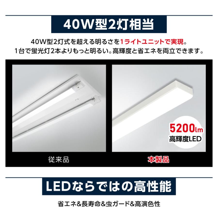 ledベースライト 40W型2灯相当 トラフ型 LED蛍光灯 薄型 器具一体型 一