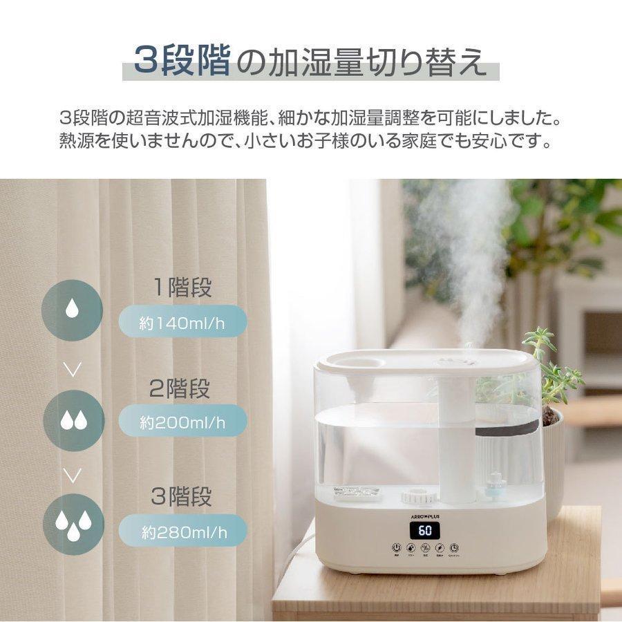 超音波加湿器 加湿器 電解水生成 卓上 大容量 4L 11畳対応 花粉症対策