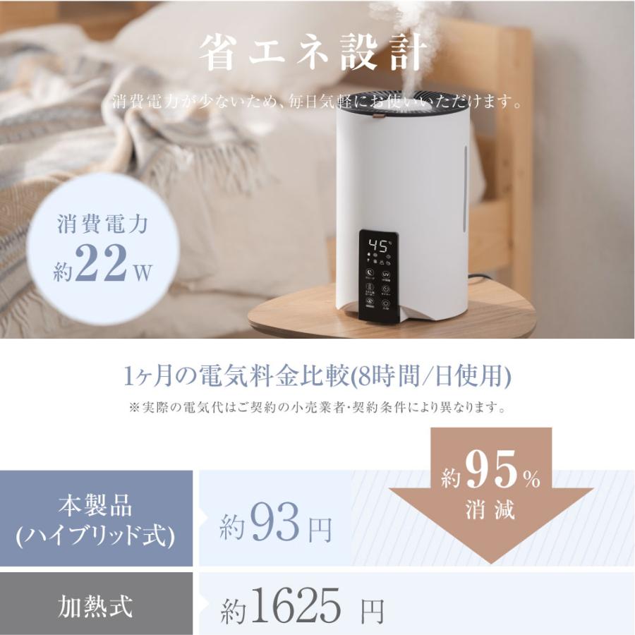 加湿器 卓上 ハイブリッド スチーム 加熱式 超音波 UVライト 除菌 大