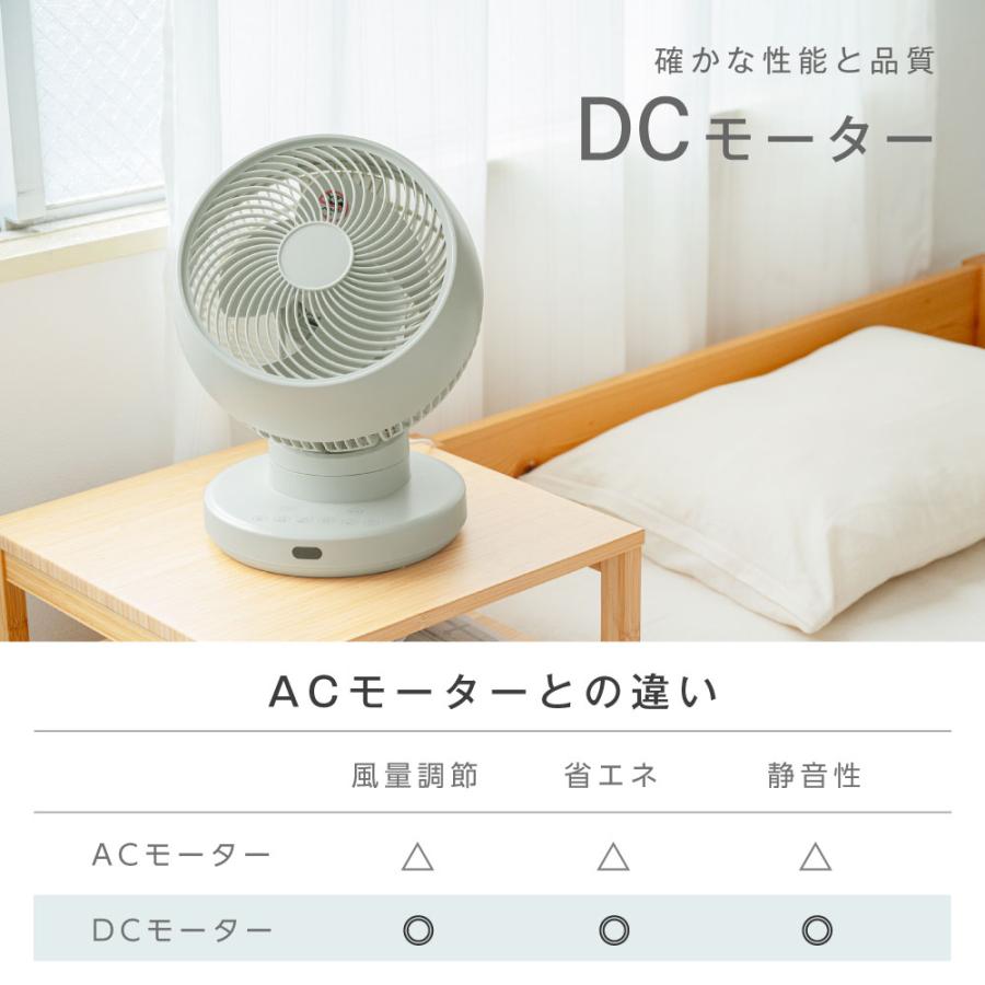 3D首振り サーキュレーター DC 12段階風量調節 パワフル送風 扇風機