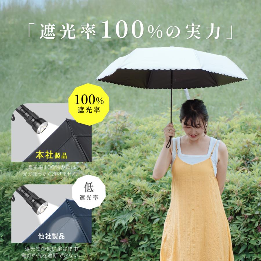 日傘 折りたたみ 完全遮光 100% 超軽量 遮熱 涼しい 晴雨兼用 自動開閉