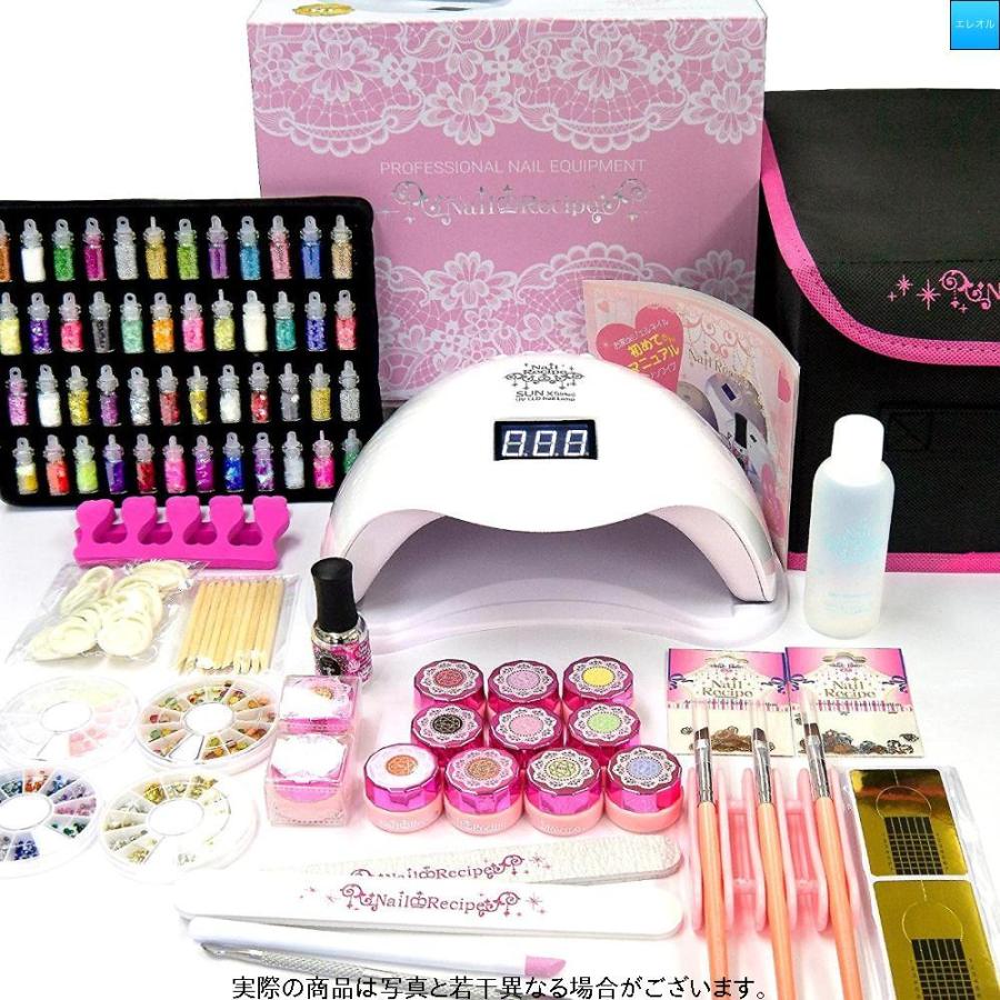 新しいコレクション Nailrecipe ジェルネイル スターターキット 道具一式付 カラー10色 Led48wライト Bセット ブライト色 New限定品 Turningheadskennel Com
