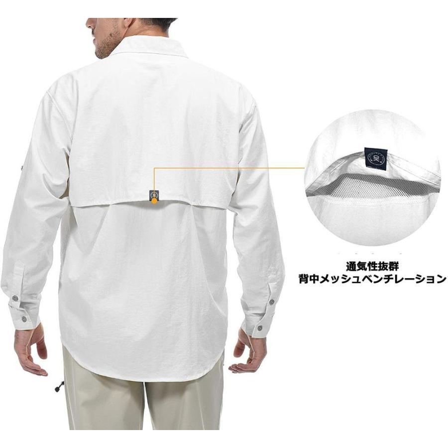 Little Donkey Andy 長袖シャツ メンズ アウトドアウェア シャツ Uvカット 背中メッシュ ポケット付き 登山 フィッシング 薄手