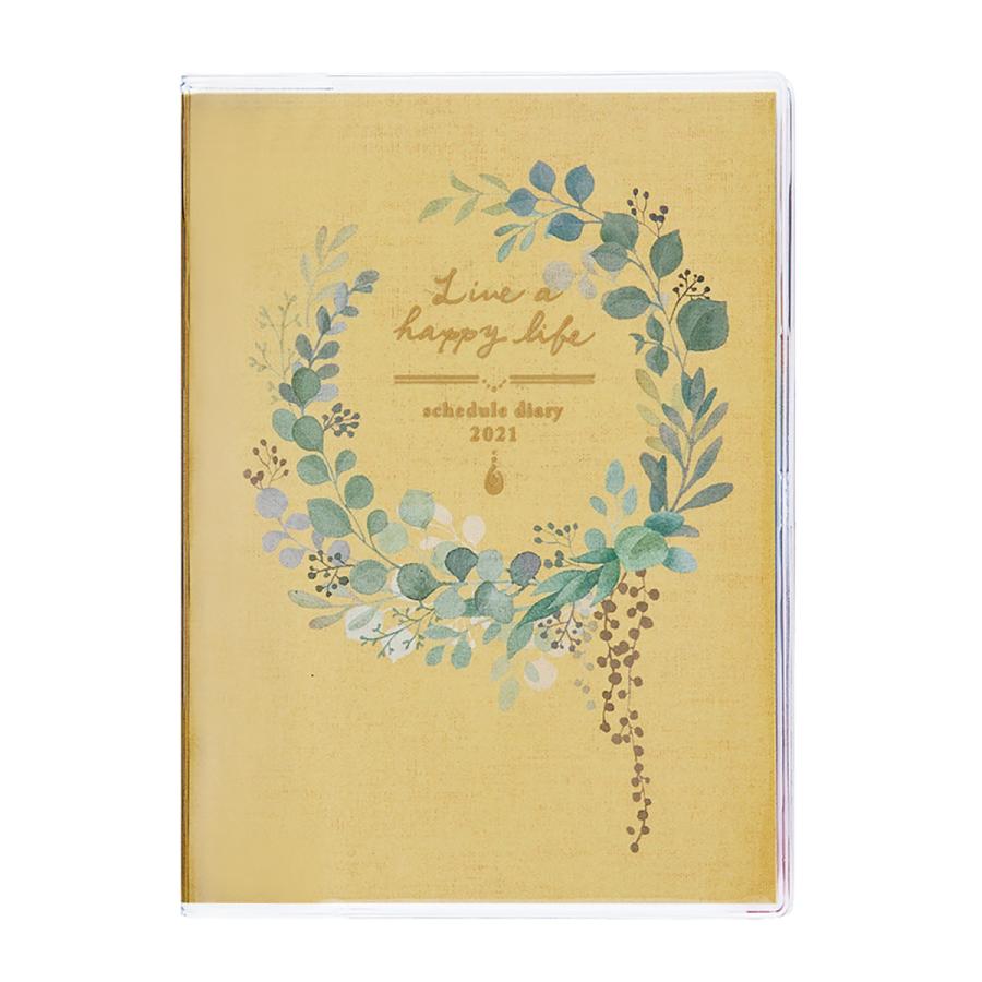 21年 手帳 クツワ カラーインデックス手帳 A6 ボタニカル イエロー 001shc スケジュール帳 ダイアリー かわいい 001shc ナガサワ文具センター 通販 Yahoo ショッピング