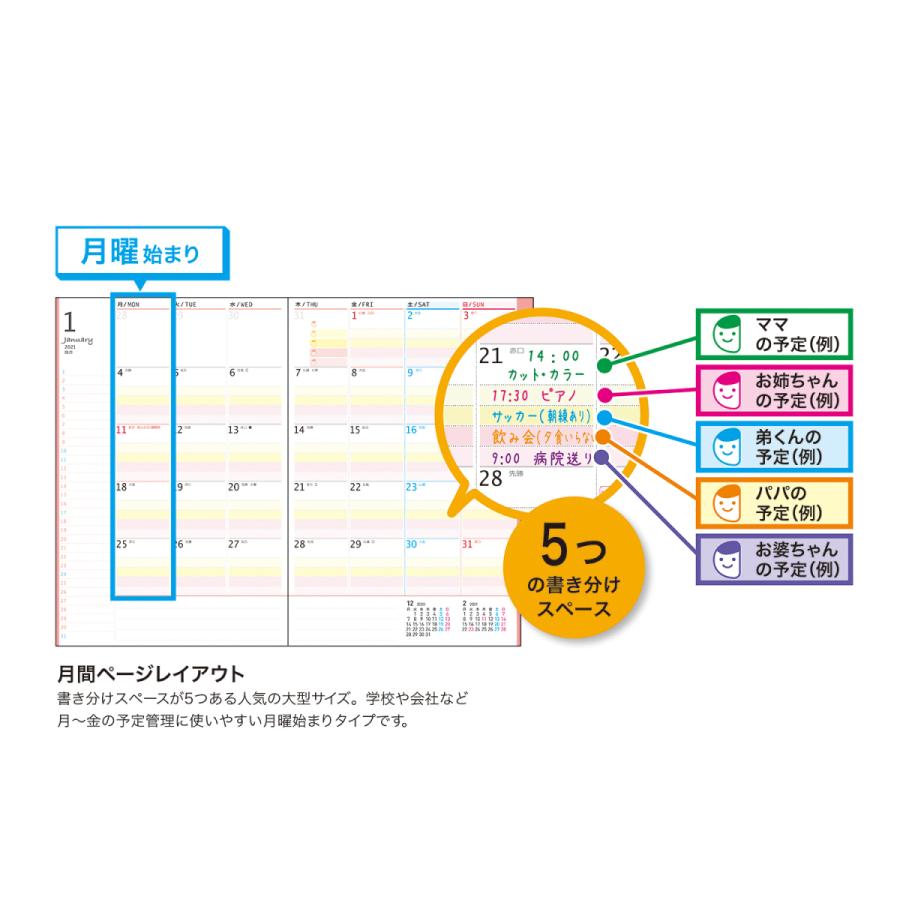 21年 手帳 クツワ 家族手帳l A5薄型 月曜始まり チェック ブルー 013shb スケジュール帳 ダイアリー かわいい 013shb ナガサワ文具センター 通販 Yahoo ショッピング