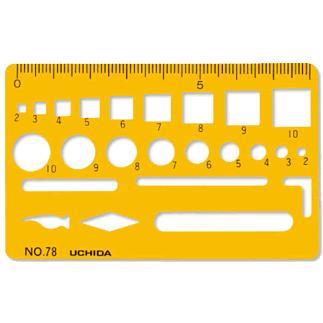 ウチダ Uchida 製図用品 テンプレート カードサイズ定規 No.78（ウチダ