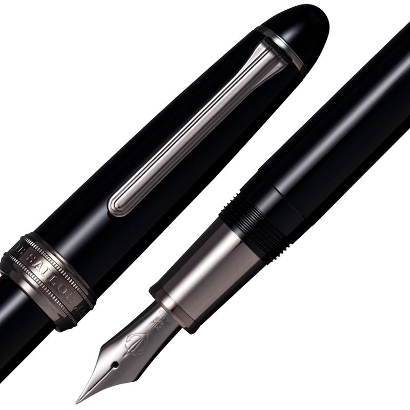 セーラー万年筆 長刀研ぎ 万年筆 ブラックトリム 中細/中字/太字 10