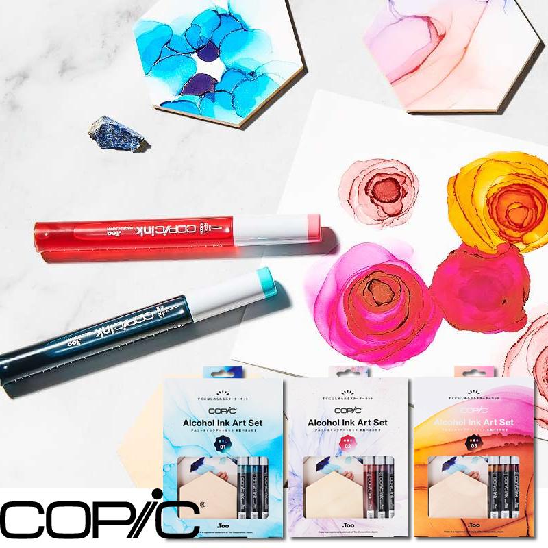 Copic コピック アルコールインクアートセット 木製パネル付き アルコールインクアートのやり方説明書付き A377 ナガサワ文具センター 通販 Yahoo ショッピング