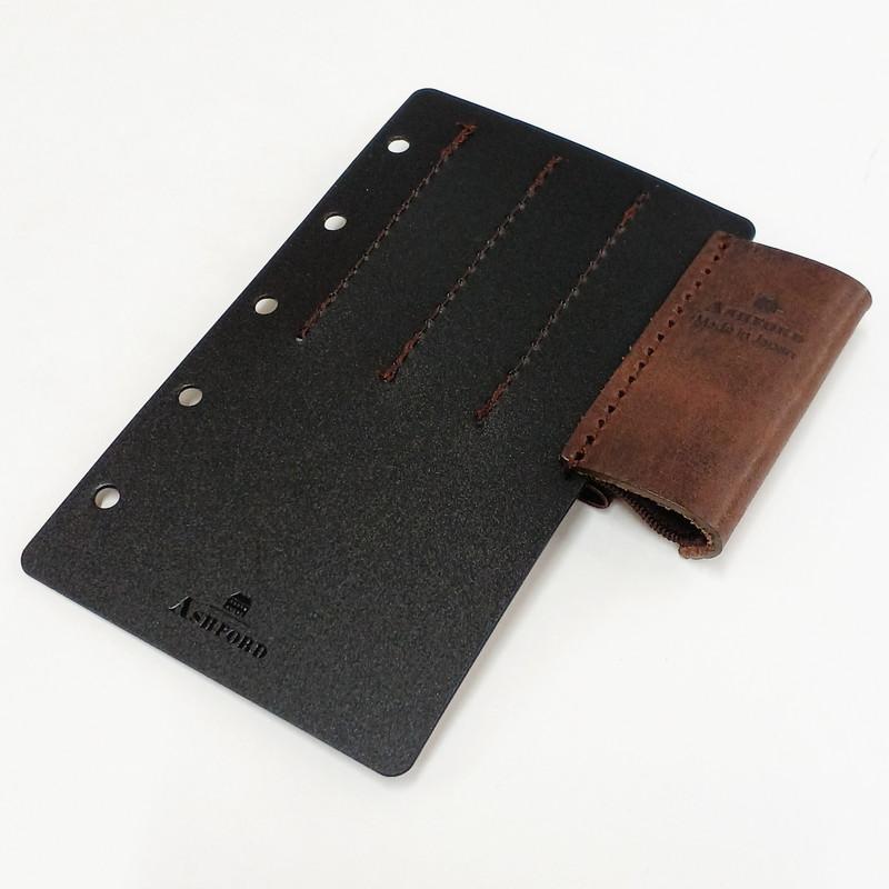 ASHFORD ビタリータ 4本ペンホルダー M5（マイクロ5）サイズ ブラウン 