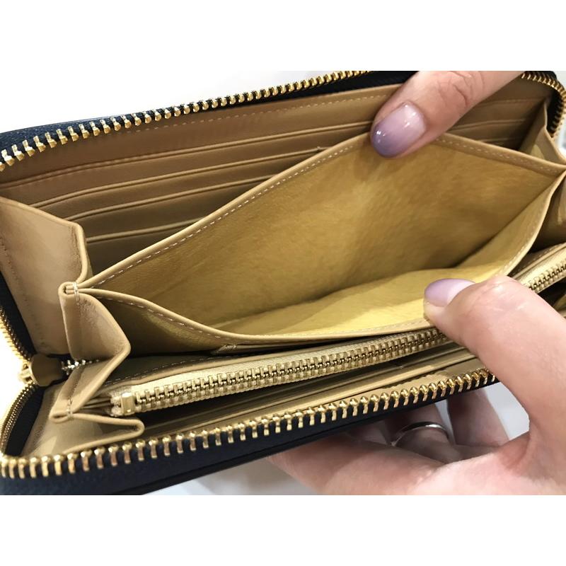 Brelio/ブレイリオ 長財布 本革 コードバン ラウンドジップ カード