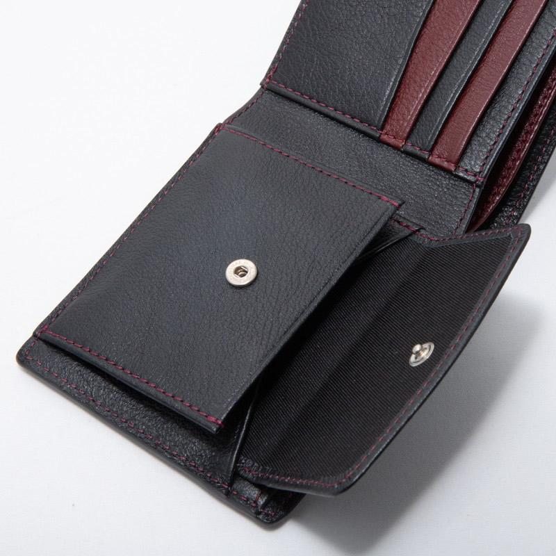 名入れ対象商品】Brelio YAKレザー 二つ折り財布 本革 小銭入れ付き