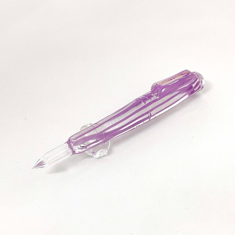 ケミーズラボ ガラスペン たん軸 ストライプ オーキッド F/M/B