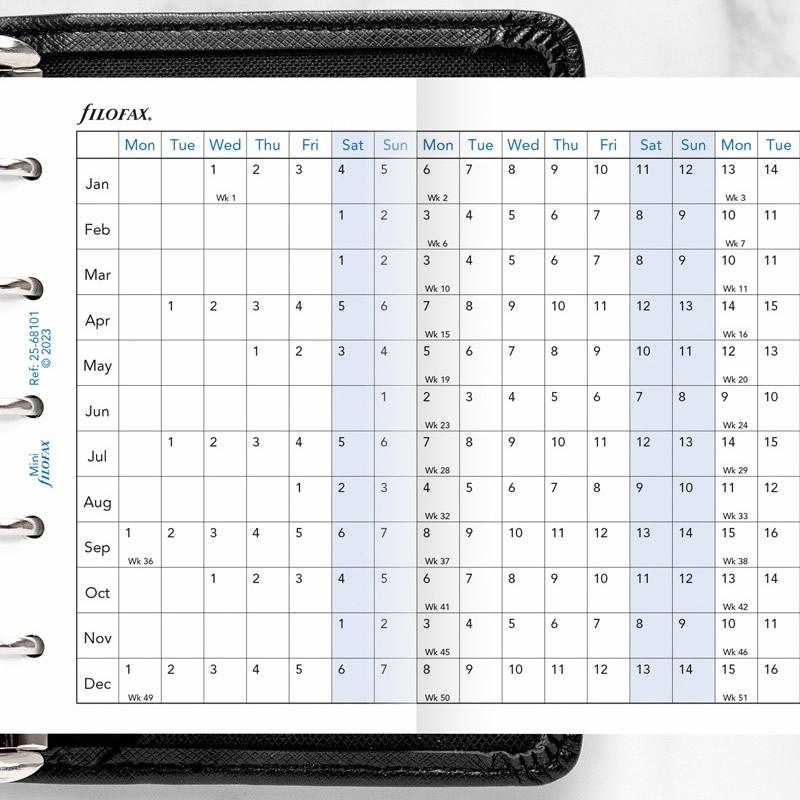 FILOFAX 2025年 システム手帳リフィル M5 ホリゾンタルイヤー