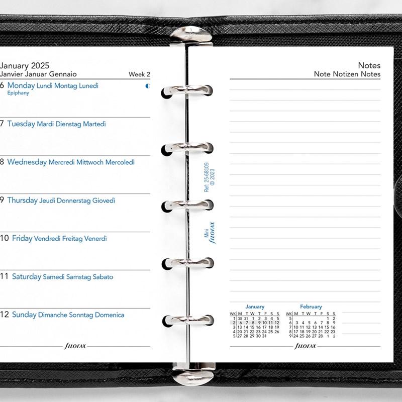 FILOFAX 2025年 システム手帳リフィル M5 見開き1週間&片面メモ 25