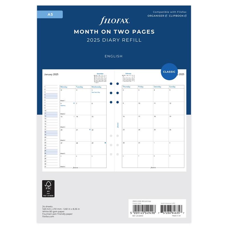 A5 2025年用スケジュール帳リフィル3点セット firofax A5 2025年用スケジュール帳リフィル3点セット firofax