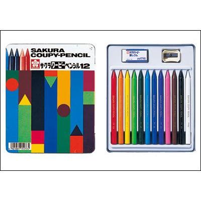 サクラクレパス サクラ クレパス クーピーペンシル 12色 缶ケース FY12