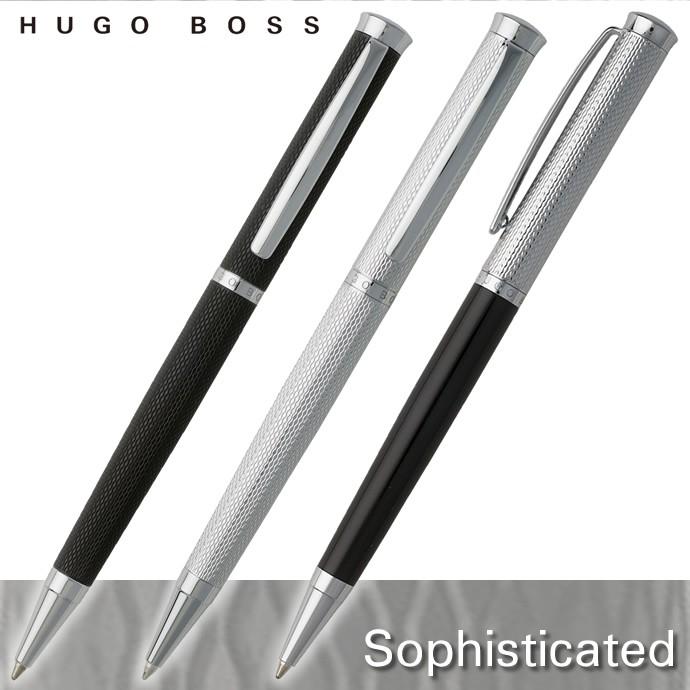 中古美品　ヒューゴボス　HUGOBOSS　ボールペン　ソフィスティケイテッド　クロームダイヤモンド ヒューゴボス ソフィスティケイテッド ボールペン ブラック