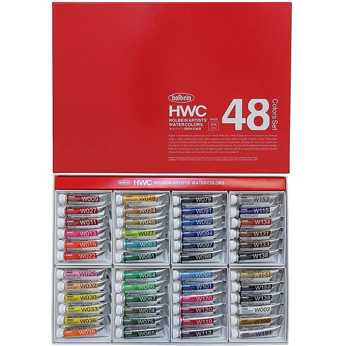 ホルベイン - HOLBEIN 澄み切った水彩画 2号熱電子管 48色仕掛ける W409 （/えの具） 楽器、手芸、コレクション-絵具、顔料