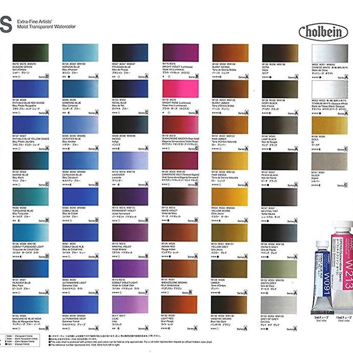 ホルベイン HOLBEIN 透明水彩 2号チューブ 48色セット W409
