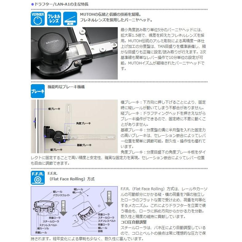 ドラフター セット 製図板 A1 サイズ 武藤工業 ドラフター LAN-A1 MUTOH 武藤工業 A1サイズ 平行 定規 製図 図面 図り