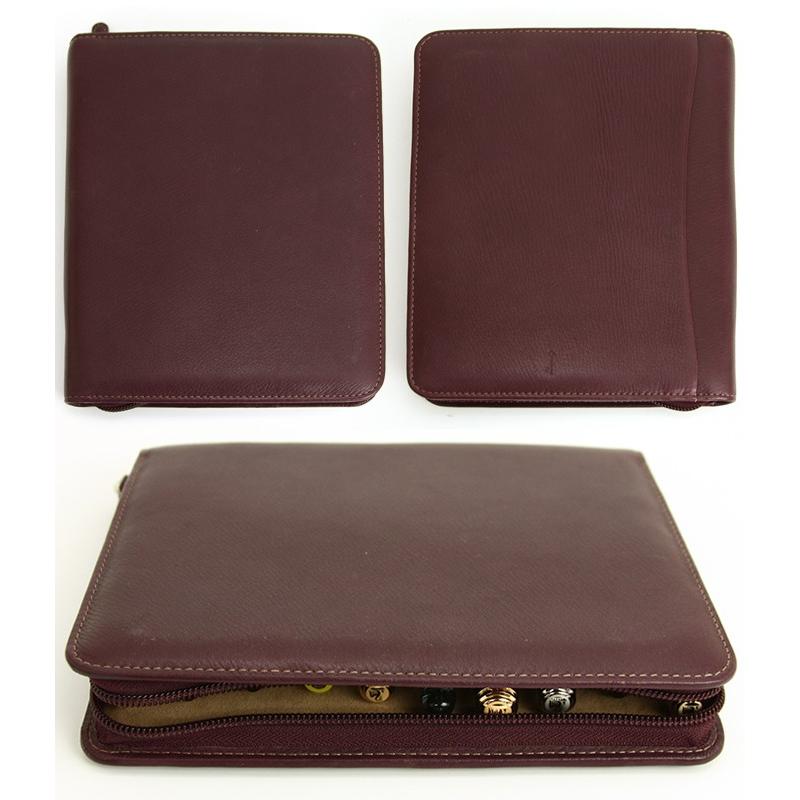 ペンケース 革 10本差し ファスナー付き 約214×174mm NAGASAWA