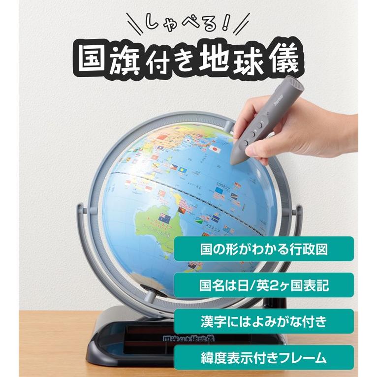 レイメイ藤井 レイメイ しゃべる地球儀 国旗付き トイ 25cm OYV403