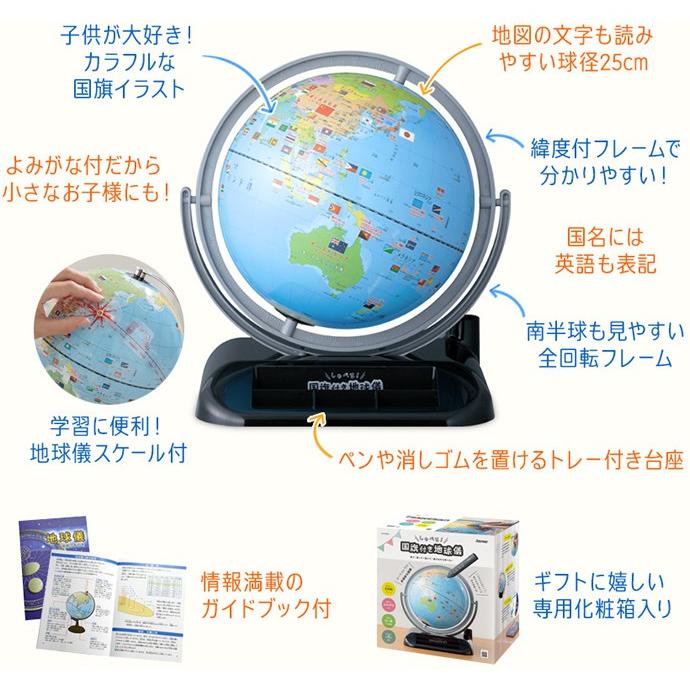 レイメイ藤井 レイメイ しゃべる地球儀 国旗付き トイ 25cm OYV403