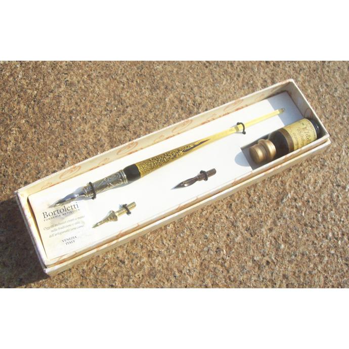 イタリア製】【ガラスペン軸】ボルトレッティ Bortoletti インク付き