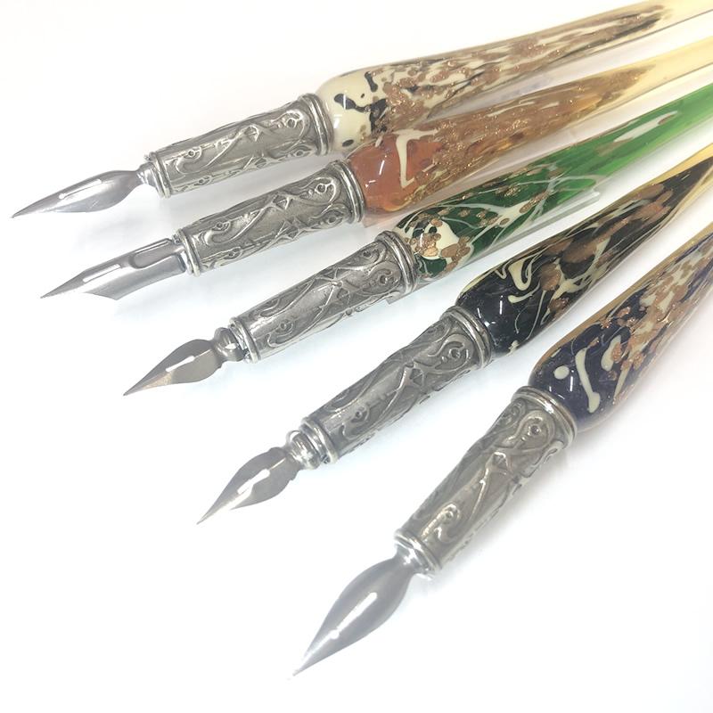 イタリア製】【ガラスペン軸】ボルトレッティ Bortoletti インク付き