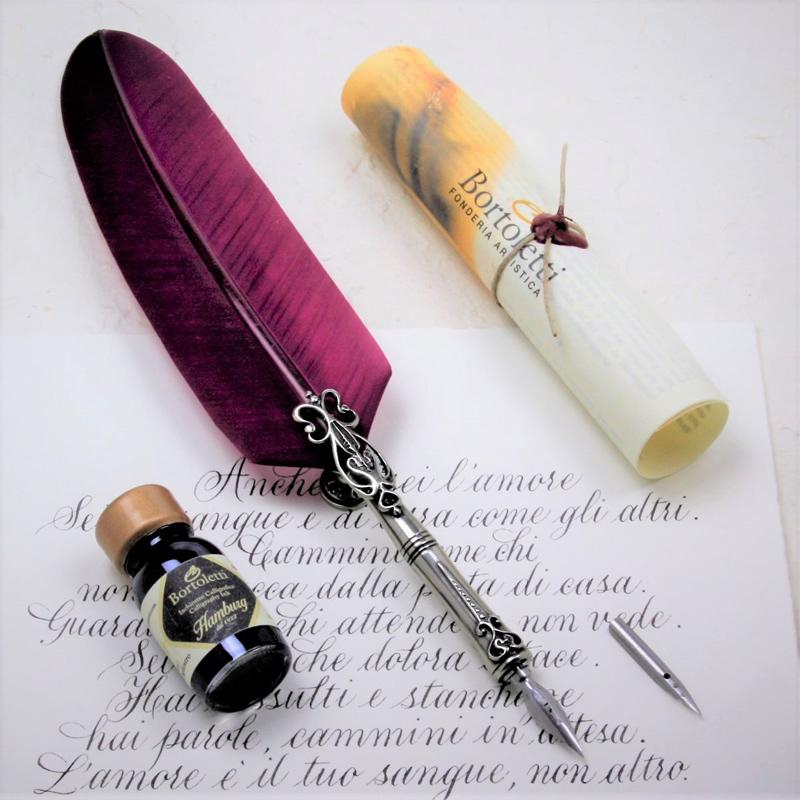 ボルトレッティ Bortoletti 羽根ペン軸 ギフトセット No80 羽ペン ミニボトルインク アンティークペン先 Set80 ナガサワ文具センター 通販 Yahoo ショッピング