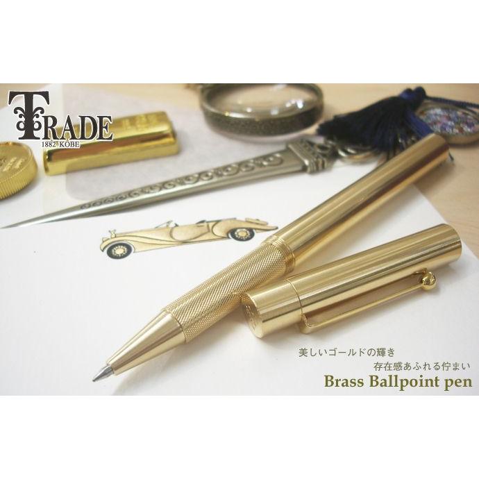 【オリジナル制作】真鍮無垢 キャップ式万年筆　ずっしり 重量感 NAGASAWA ナガサワ オリジナル Trade（トレドー） 真鍮 キャップ式