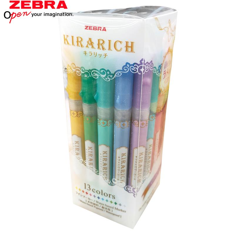 ゼブラ ラメ入りマーカー キラリッチ 限定 13色セット WKS18-13C