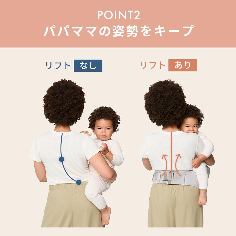 エルゴリフト　ヒップシート　パールグレー ergobaby エルゴ リフト ヒップシート パールグレー 抱っこ紐