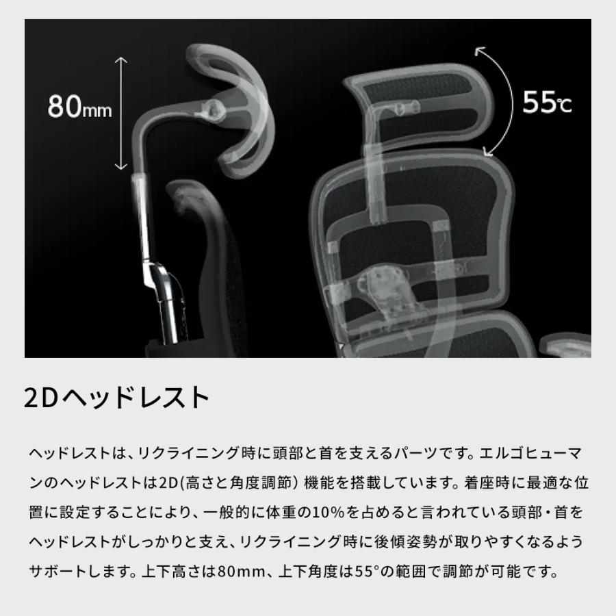エルゴヒューマン プロ2 オットマン内蔵型 Ergohuman Pro2 ラチェット式オットマン /EGP2 【完成品】 | エルゴヒューマン | 12