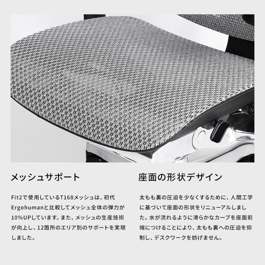 ( 新基盤 ) エルゴヒューマン フィット2  ( ergohuman fit2 ) / ヘッドレスト付 FIT2-HAM【完成品】 | エルゴヒューマン | 09