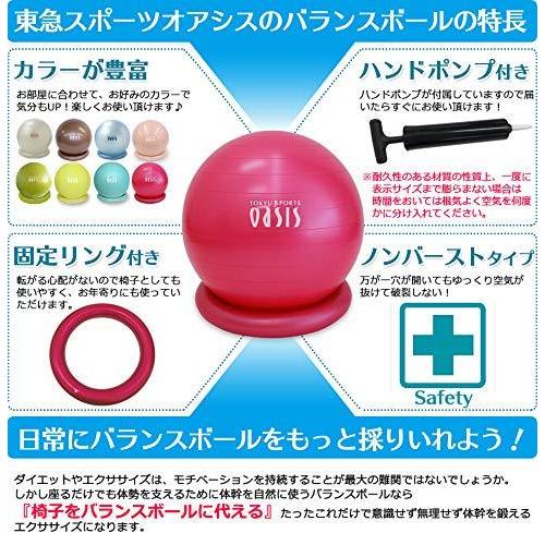 東急スポーツオアシス バランスボール 55cm アイスブルー 適正身長150 170cm ノンバースト 耐荷重300kg 固定リング 腹筋マシーン ローラー Belyi Krolik Ru