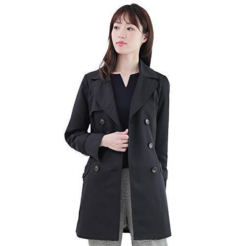 トレンチコート レディース スプリングコート トレンチ 春 ミドル丈 M L Ll 3l 4l 2127 1101 3l ブラック 超特価