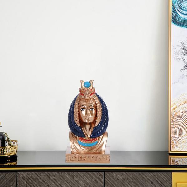 エジプトの女神の頭像エジプトの頭の置物神話の彫刻樹脂装飾デスクトップ装飾品大人へのお土産ギフト｜eriistore｜06