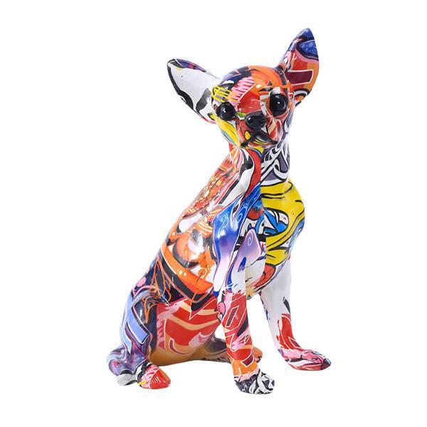犬の像、チワワの置物、子犬のクラフト彫刻動物の装飾、卓上デスクキャビネットホームレストラン用｜eriistore｜03