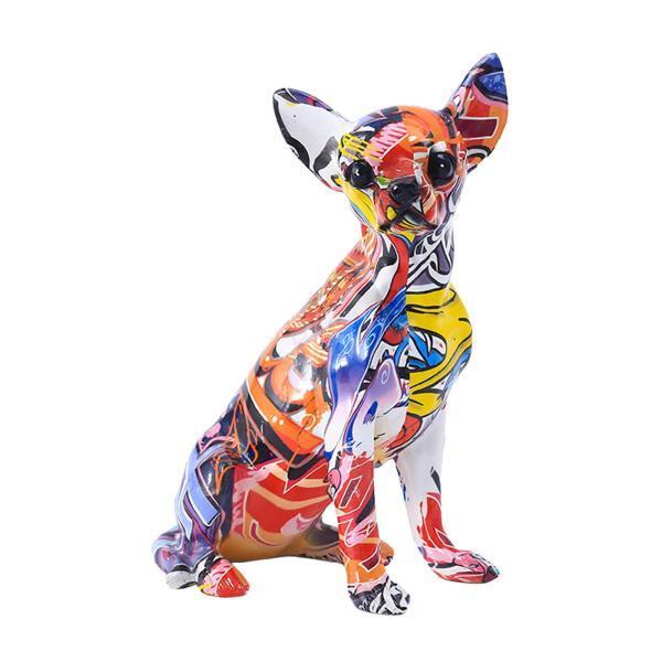 犬の像、チワワの置物、子犬のクラフト彫刻動物の装飾、卓上デスクキャビネットホームレストラン用｜eriistore｜04
